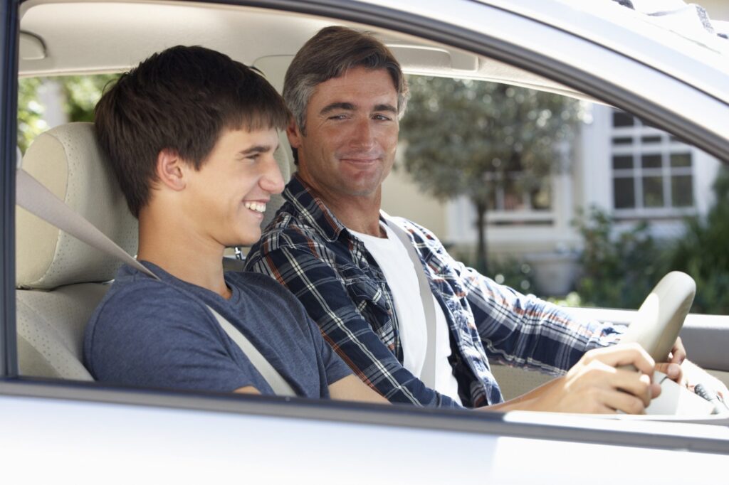 Teen driving with parent